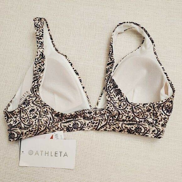 Athleta Womens Bikini Top Size Small Multicolor Aqualuxe Batik Paisley NEW - Picture 2 of 3